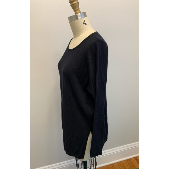 Nordstrom Trouve Side Slit Tunic Sweater Black - Picture 5 of 10